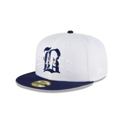 Atlanta Braves Gorra | New Era MLB Double Logo 59fifty Fitted Cap Mexico - Azules